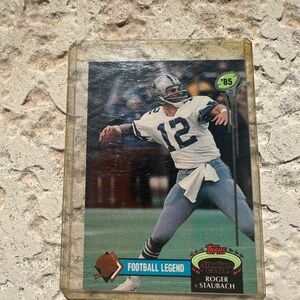 Topps Football Legend Roger Staubach Card - White, Blue, Green